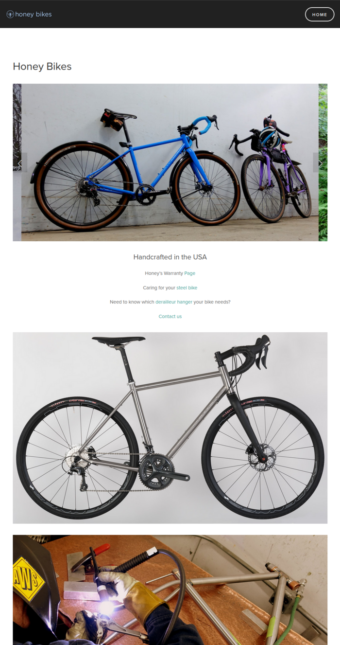 Honey Bikes website