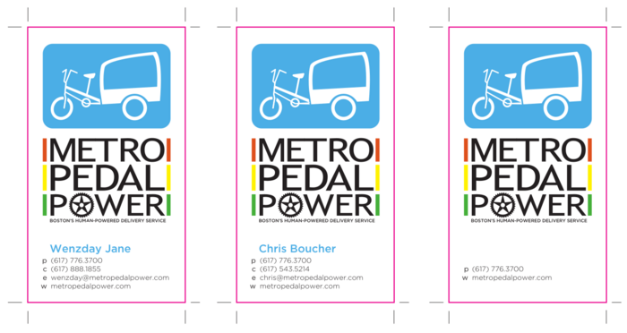 Three up layout of business cards