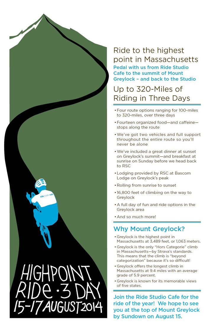 promotional poster for highpoint ride event