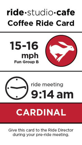 informative rider card showing speed, time of departure, and instructions