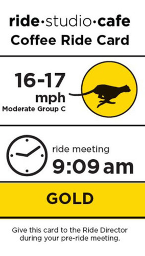 informative rider card showing speed, time of departure, and instructions