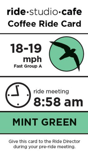 informative rider card showing speed, time of departure, and instructions