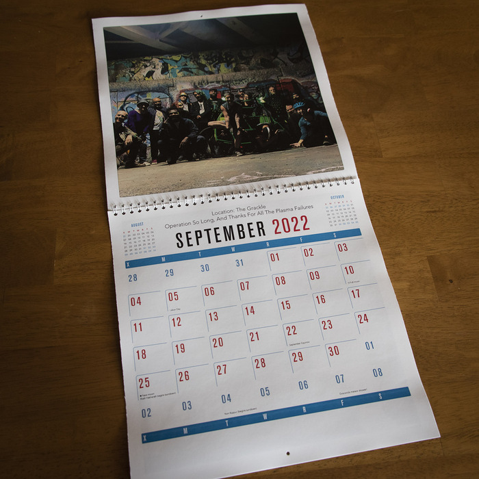 large format print calendar month spread of September