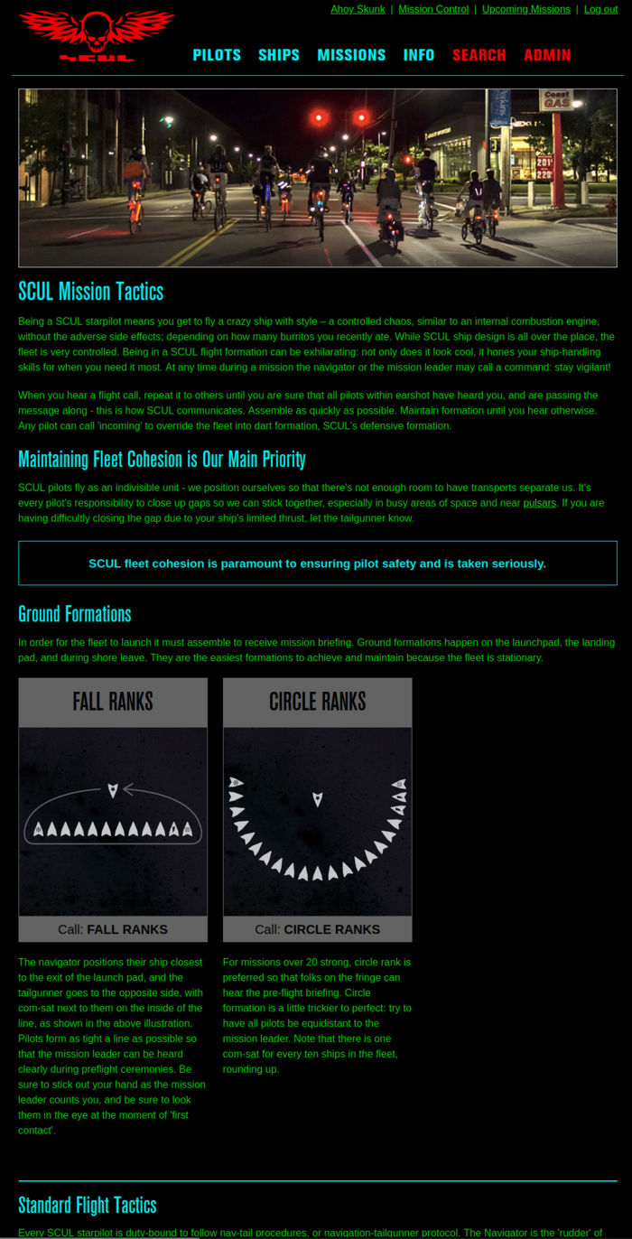 website screenshot of SCUL tactics page 1