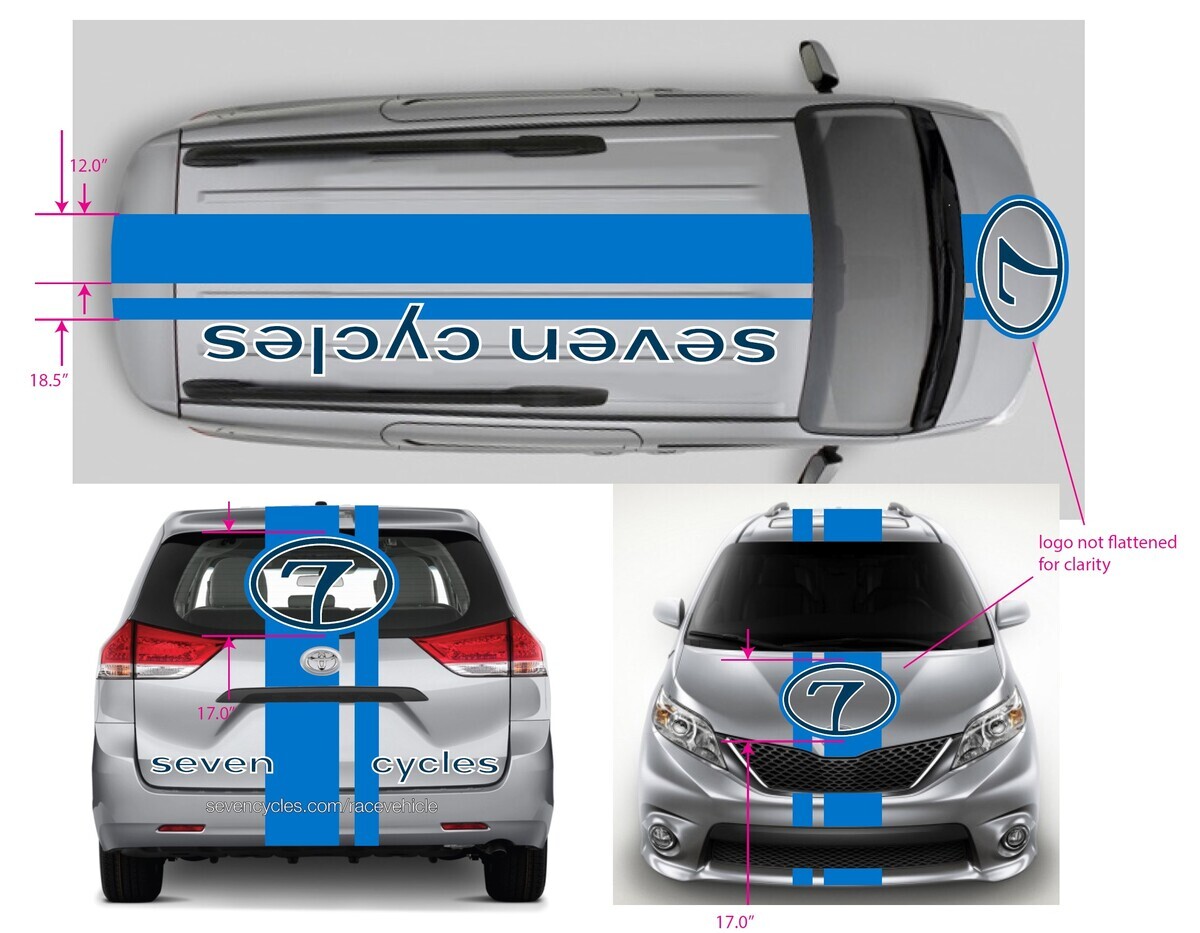 minivan with Seven Cycles livery