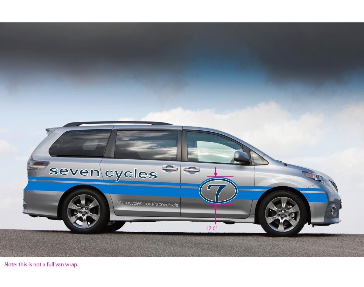 minivan with Seven Cycles livery