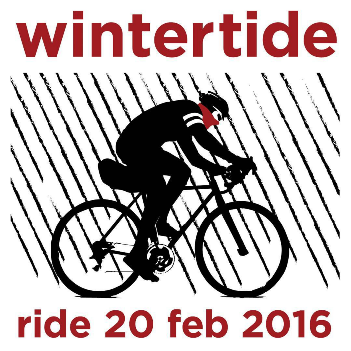 high contrast illustration of a bicycle rider in the snow